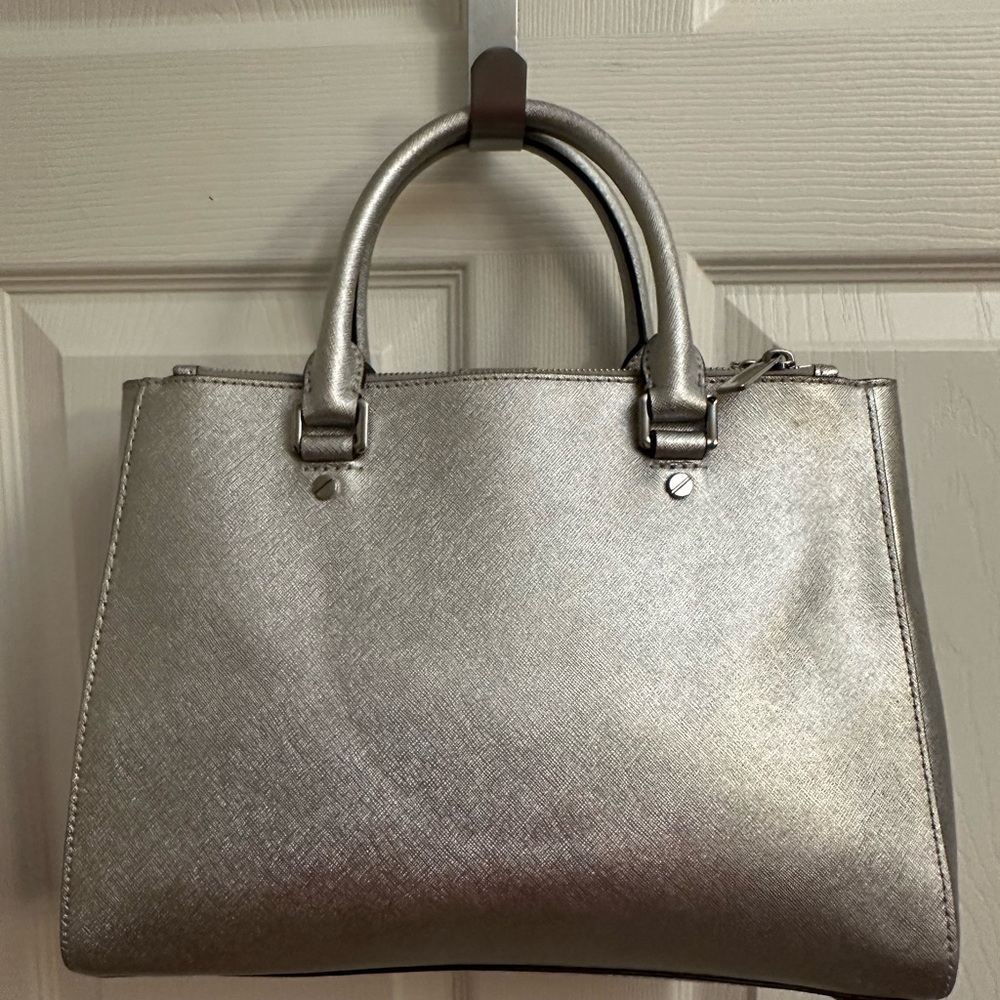 Michael Kors Metallic Silver Satchel - Picture 3 of 12